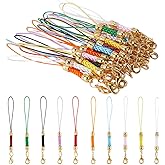 SUNNYCLUE 1 Box 30pcs 10 Colors Phone Lanyard Lobster Clasp Phone Straps Charms Mobile Polyester Lanyards Lariat Charm String Cord Ring Strings With Golden Lobster Claw Clasp For Cell Phone Keychain