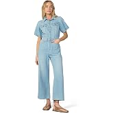 JOE'S JEANS Women's Denim Trucker Short Sleeve Wide Leg Jumpsuit