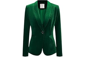 Allegra K Women's Halloween Christmas Office Coat Solid Shawl Collar 1 Button Velvet Blazer