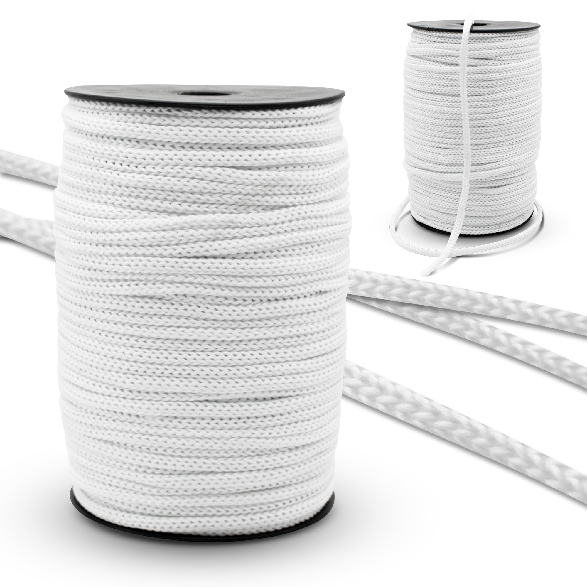 DOJA Barcelona Rope Spool 100 m White Cords 6 mm Diameter Polyester Durable Paracord Cord for Laces Sports Shoes Tennis Shoes Bags Backpacks Bracelet