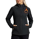 TACVASEN Women's Waterproof Softshell Jacket with Hood Fleece Lined Warm Light Raincoat for Outdoor Hiking
