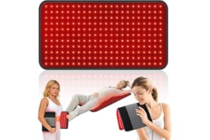 60cm x 30cm Large Red Light Pad for Body, 242 LED Red Light Pad, 660nm&850nm Infrared Light Mat Full Bodym, 6 Time Settings,5