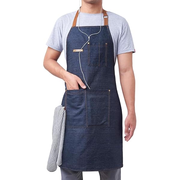 Amazon.com: KPD 2 Pack Blue Unisex Waist Denim Aprons for Home and