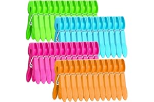 Clothes Pins,48 Pack Colored Plastic Clothespins, Clothes Pins Heavy Duty Outdoor, Non-Slip Laundry Clips for Hanging Clothes