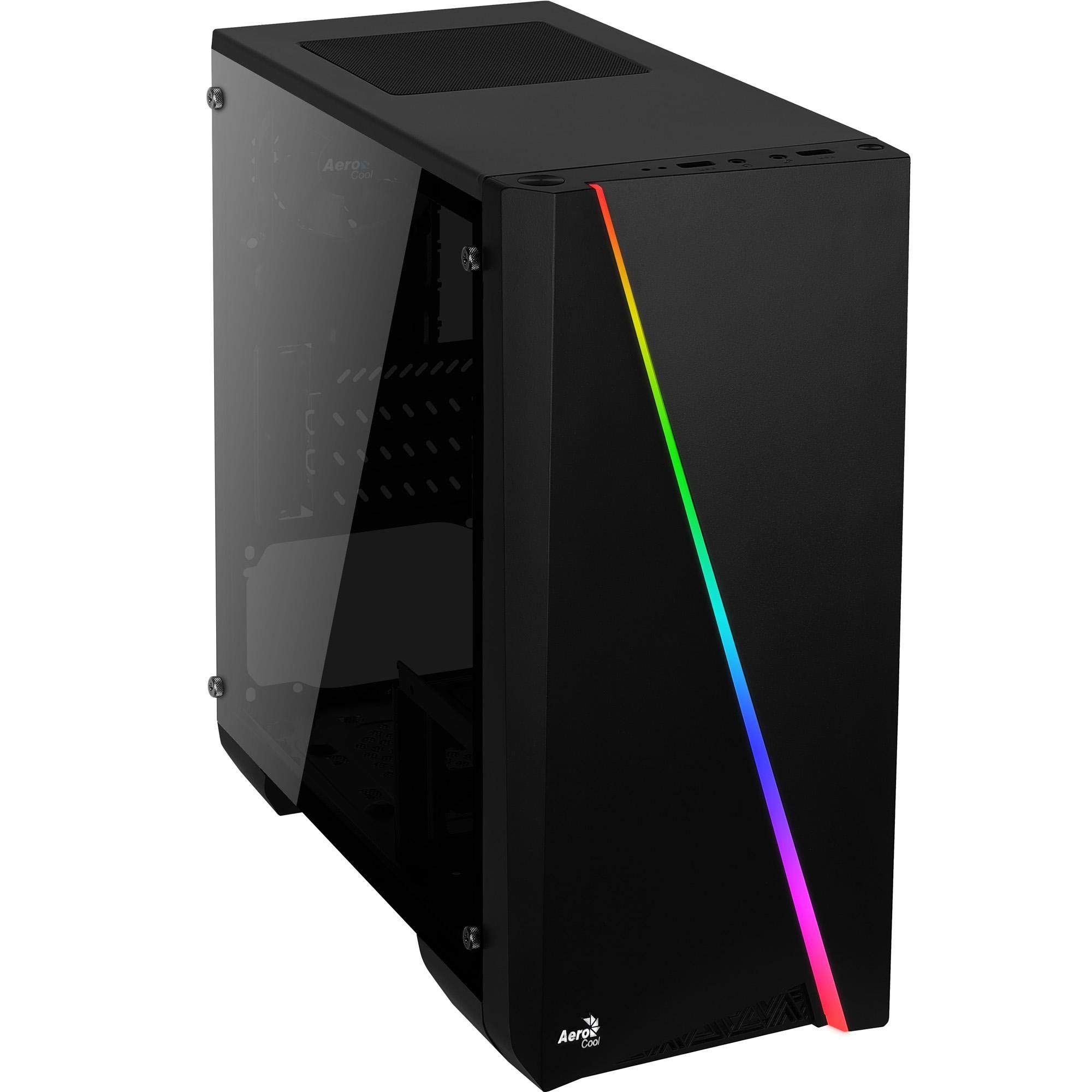 AeroCool CYLONMINI, MicroATX PC Box, RGB 13, Window, 8 cm Fan, Black, única