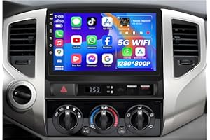 JERQRY [4Core 64GB ROM] Car Radio Stereo for Toyota Tacoma 2005-2015:9 inch 1280 * 800 Touch Screen 5GWiFi Wireless Carplay & Android Auto HD Backup Camera GPS SWC FM/RDS Bluetooth