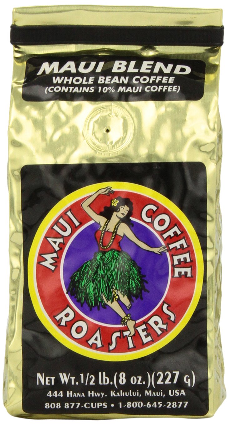 Maui Coffee Roasters Whole Bean Coffee, Maui Blend, 8