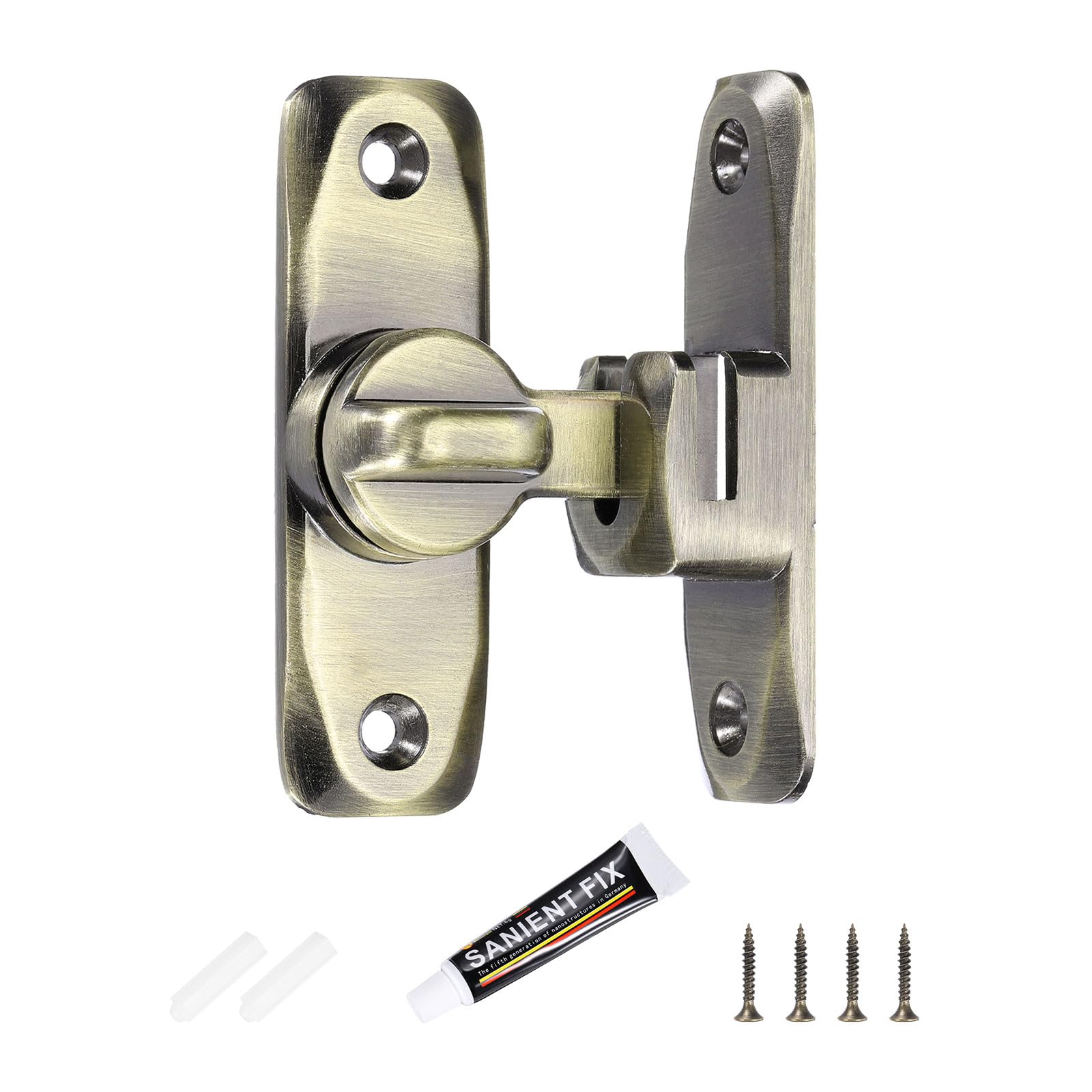 PATIKIL Barn Door Latches, 90/180 Degree Small Flip Gate Latches Hardware Sliding Door Latch Lock for Cabinets, Bathroom, Garden Doors, Bronze