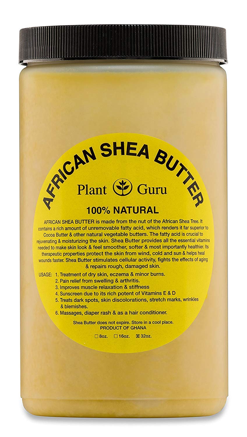 Raw African Shea Butter 32 oz Jar Bulk Unrefined Grade A 100 Pure
