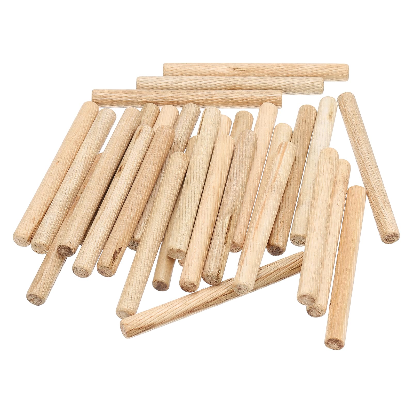 PATIKIL 3/8 Wooden Dowel Pins, 200 Pcs M10x100mm Wood Dowel Pins Hardwood Pegs Fluted Groove Easy Insertion for Crafts Furniture Door Art