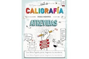 Libro de Caligrafia para Mentes Atrevidas: Cuaderno de Caligrafia para Niños 8 a 10 Años y Adultos para Mejorar la Letra Ligada y Practicar la Escritura Cursiva con Pauta Montessori (Spanish Edition)
