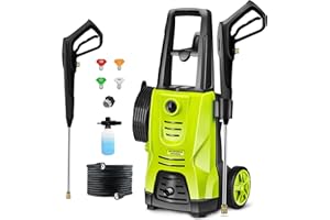 WHISPERING WONDER Pressure Washer, 4200 PSI 2.8 GPM Power Washer with 25FT Hose, 16.5FT Power Cord, Foam Cannon, 4 Different Pressure Tips, Electric Pressure Washers for Cleaning Cars,Patio,Driveway