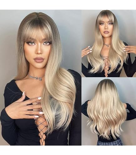 Amazon.com : HAIRCUBE 24 Inch Ash Blonde Wig Long Curly Wigs  display picture 1