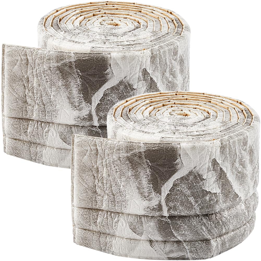 GORGECFAFT 2 Rolls 2.3mx10cm Crown Molding Peel and Stick Light Grey 3D Wall Edging Foam Flexible Wallpaper Border Mirror Edging Frame Lines Wall Base Ceiling Baseboard for Home DIY Furniture