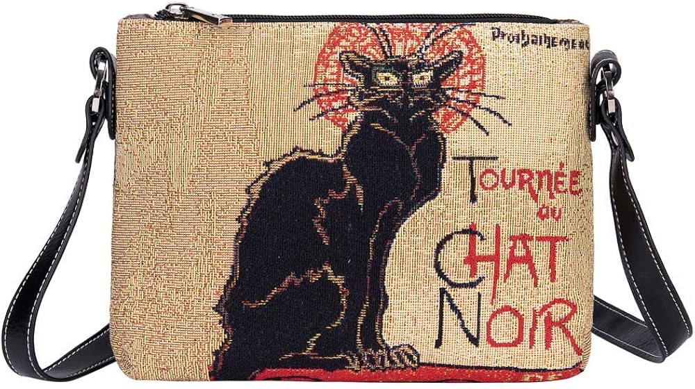 Signare Tapestry Women Bags inspired by Theophile Steinlen, Le Chat Noir (XB02-ART-TS-CHAT)