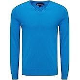 EURKEA Men's V-Neck 100% Cashmere Sweater, Long Sleeve Pullover, Gifts Ready