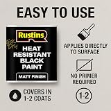 Rustins Heat Resistant Black Paint 500ml view 2