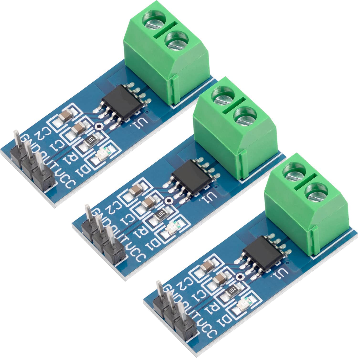 AZDelivery 3 x ACS712 5A Range Current Sensor Measuring Module compatible with Arduino including E-Book!