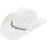 Pro Celia Men Women Cowgirl Straw Western Cowboy Hat