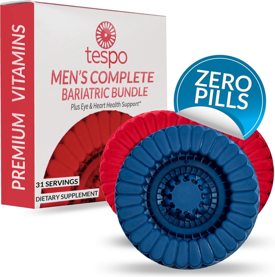 Bariatric Multivitamin for Men’s Health | Men’s Complete Multi Vitamin Bundle | Eye and Hearth Health Nutrients Added | Zero-Sugar | Zero-Pills | 31 Servings per Pod | Natural Orange Flavor