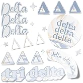 Desert Cactus Delta Delta Delta Sorority Sticker Decal (Marble) | Officially Licensed DDD Tri Delt Vinyl for Laptop, Water Bottler, Cars and Scrapbook, Merch