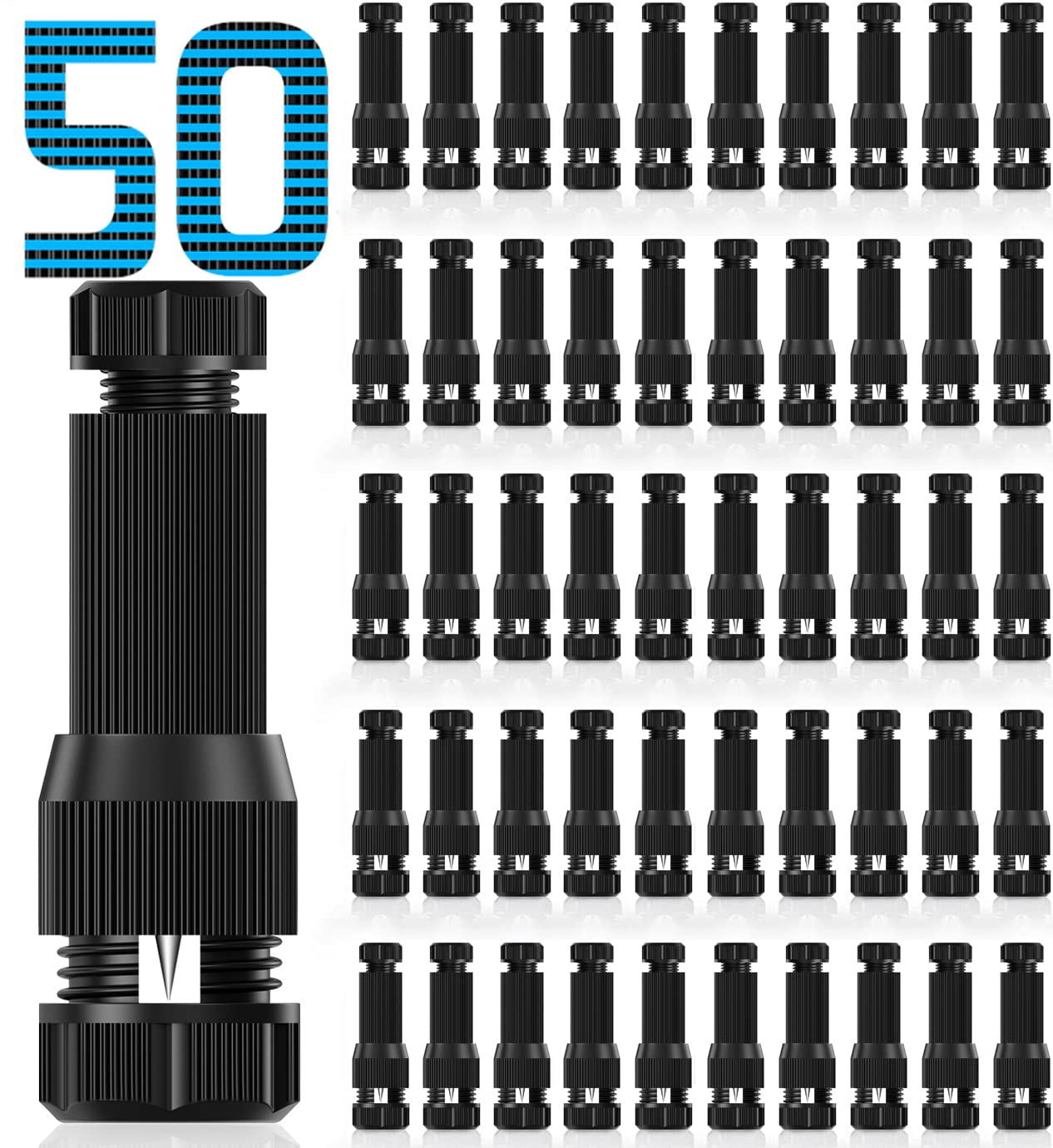 Photo 1 of Fntek 50 Pack Low Voltage Landscape Light Wire Connector Outdoor 14-20 Gauge Cable Connectors for Landscape Path Lights Work with Malibu Paradise Moonrays and More