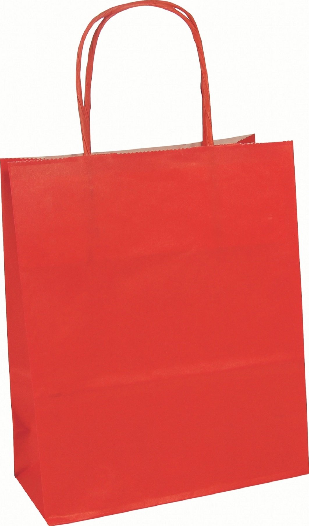 Clairefontaine 395602C - A Pack Of 25 Kraft Gift Bags - 16x8x21cm - 100g - Colour : Red - Twisted Handles - Ideal For : Gift Wrapping, Food Industry, Basic Bag