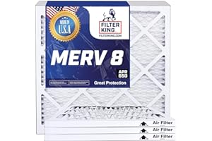 Filter King 16x25x4 Air Filter | 4-PACK | MERV 8 HVAC Pleated A/C Furnace Filters | MADE IN USA | Actual Size: 15.5 x 24.5 x 3.75"