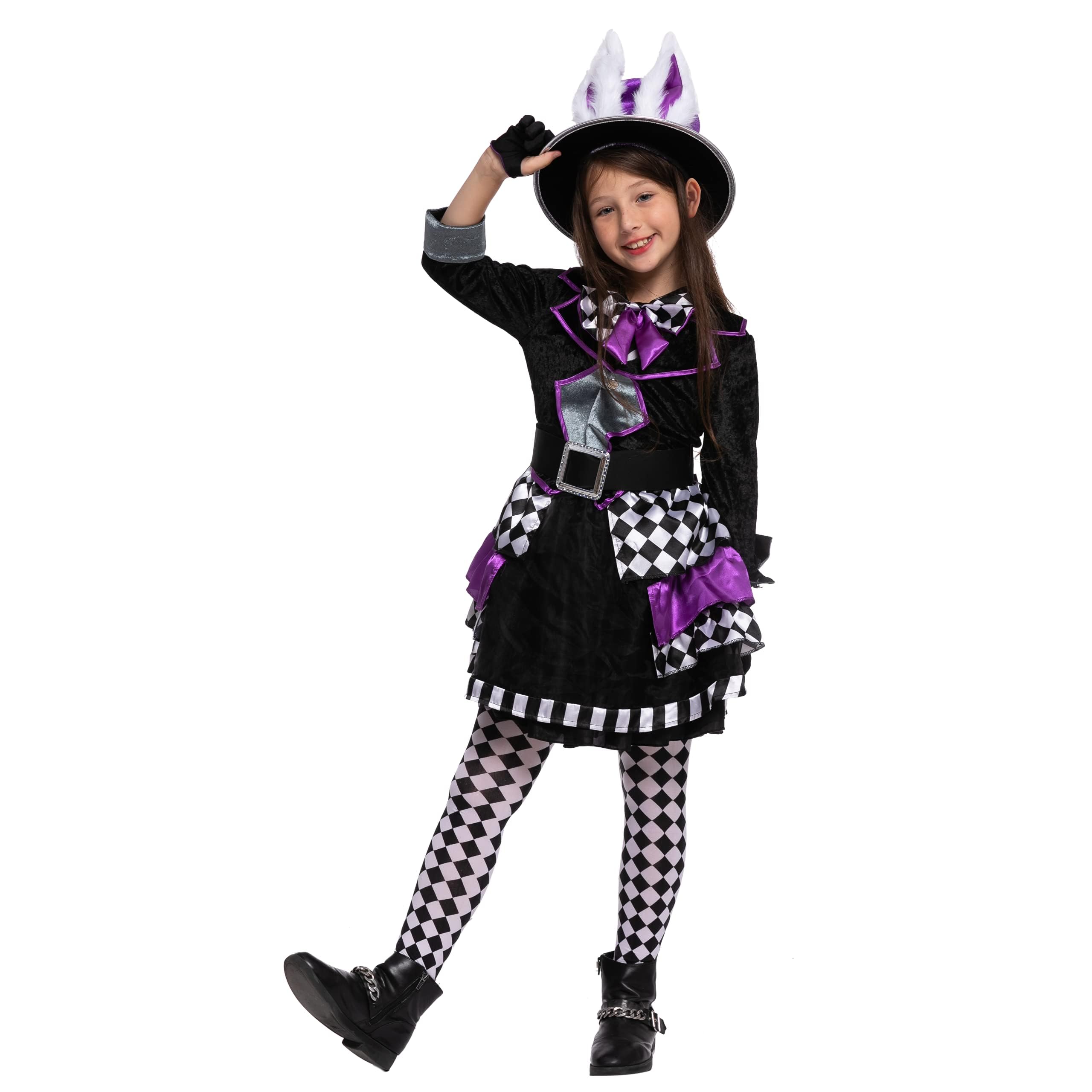 Spooktacular Creations Child Girl Dark Mad hatter costume for Halloween (Large (10-12 yr))