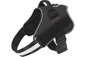 Bolux Dog Harness, No-Pull Reflective Dog Vest, Breathable Adjustable Pet Harness with Handle for Outdoor Walking - No More Pulling, Tugging or Choking (Black, M)