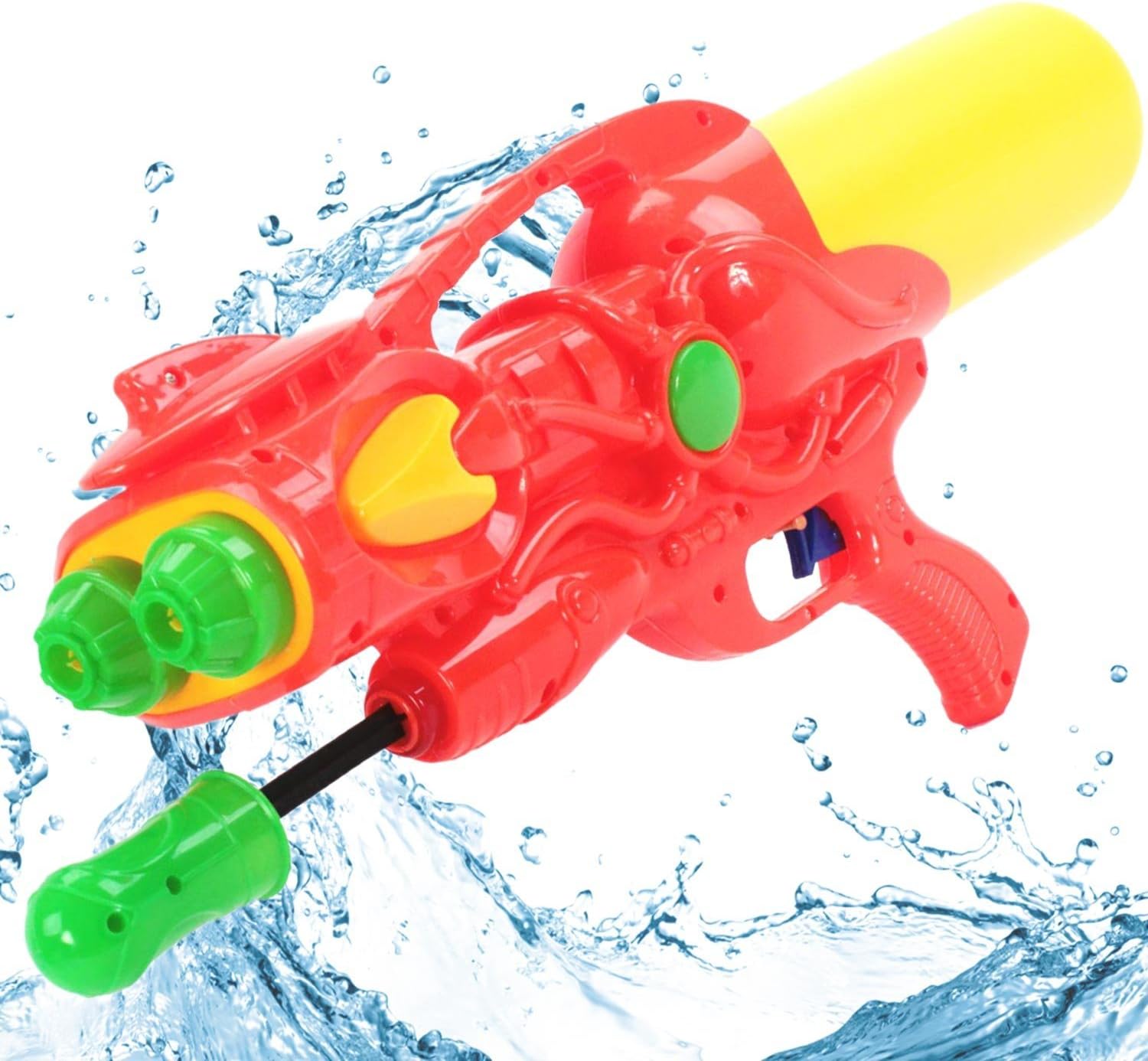 KiiSports Water Cannon Blaster - Twin Turbo Water Jets Soaker, Super Summer Fun! Hand Pumped, Double Nozzle Shooter, Long Range Shooting + Warranty (Orange)