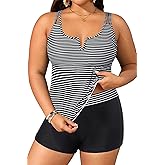 Daci Women's Plus Size Tankini Swimsuit - Two Piece Bathing Suit with Shorts Tummy Control Swimwear with V-Wire 2025