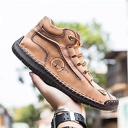 Dacomfy Men's Shoes Leather Work Boots Casual