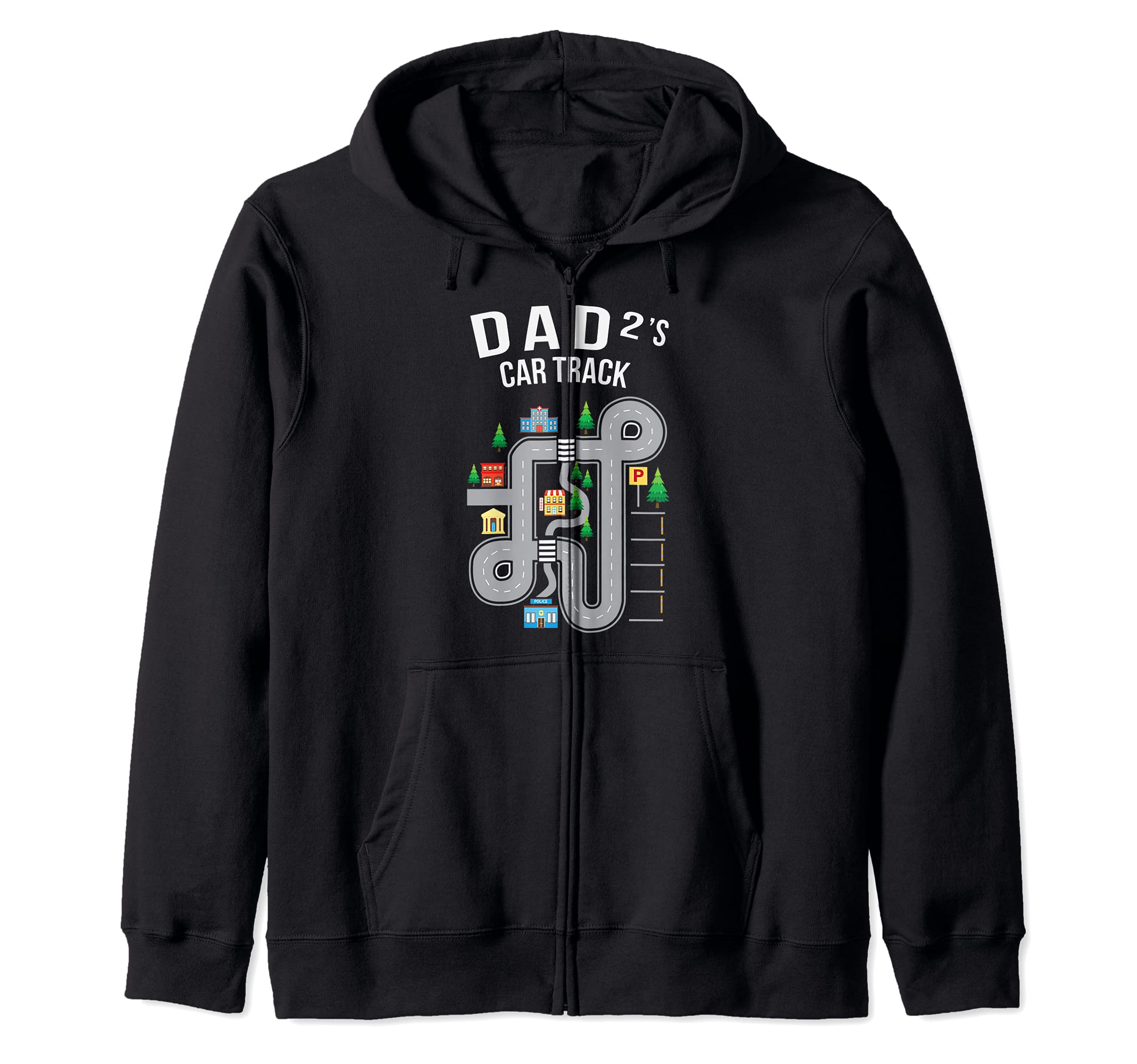 dad2 Car Track Playground Zip Hoodie