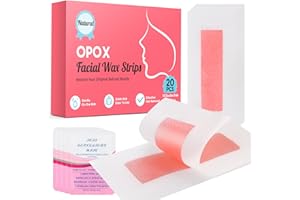 OPOX 20PCS Facial Wax Strips for Hair Removal, Facial Hair Removal for Women