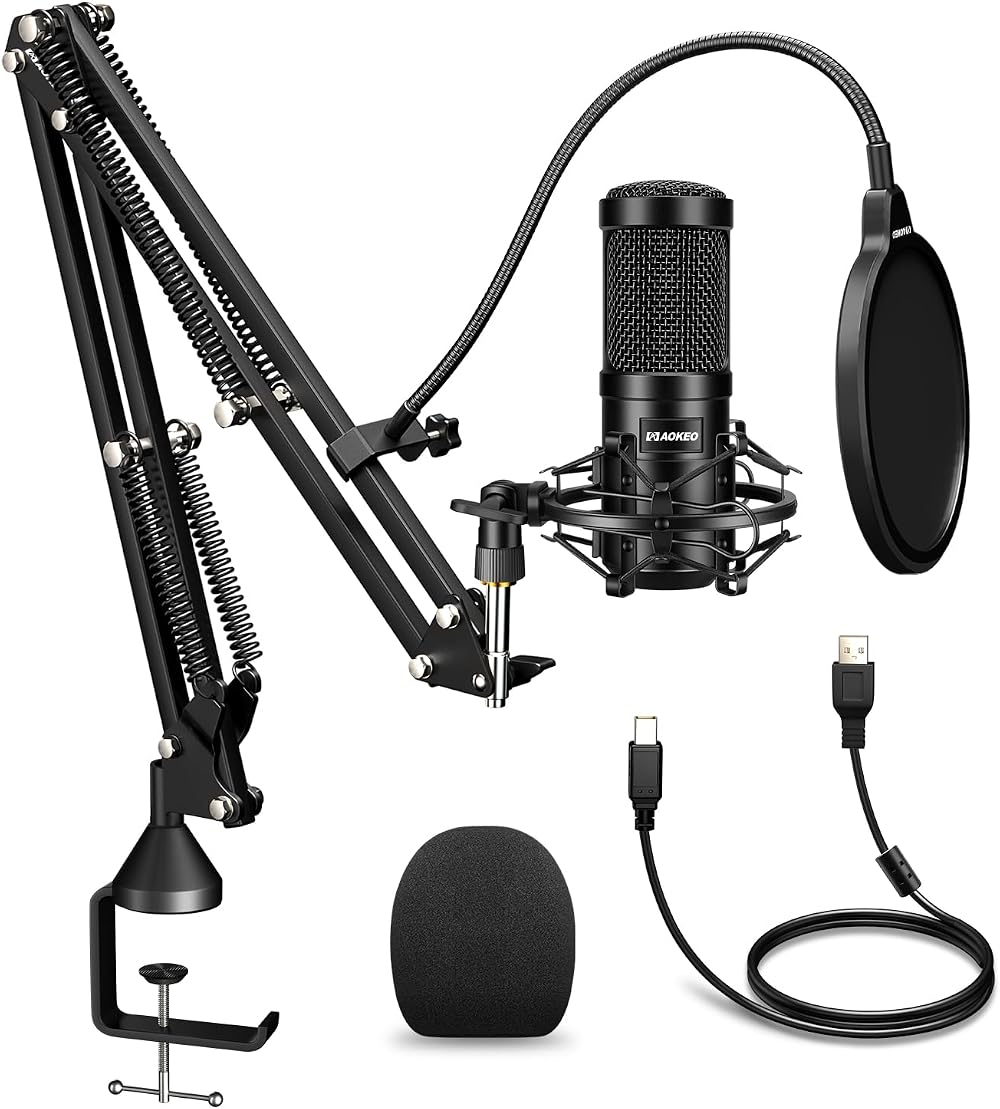Aokeo AK-60 USB Condenser Microphone with Arm Stand Kit 192kHz/24bit