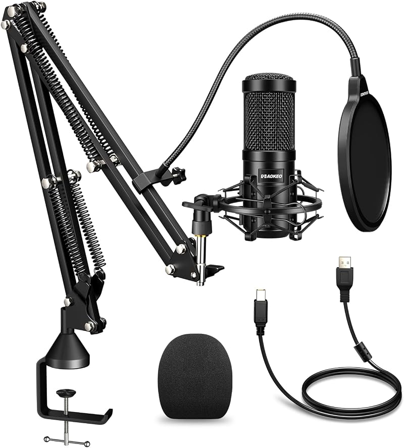 Aokeo AK-60 USB Condenser Microphone with Arm Stand Kit 192kHz/24bit