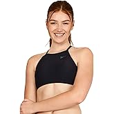 Speedo Women's High Neck Top Bikini Top, black, Small