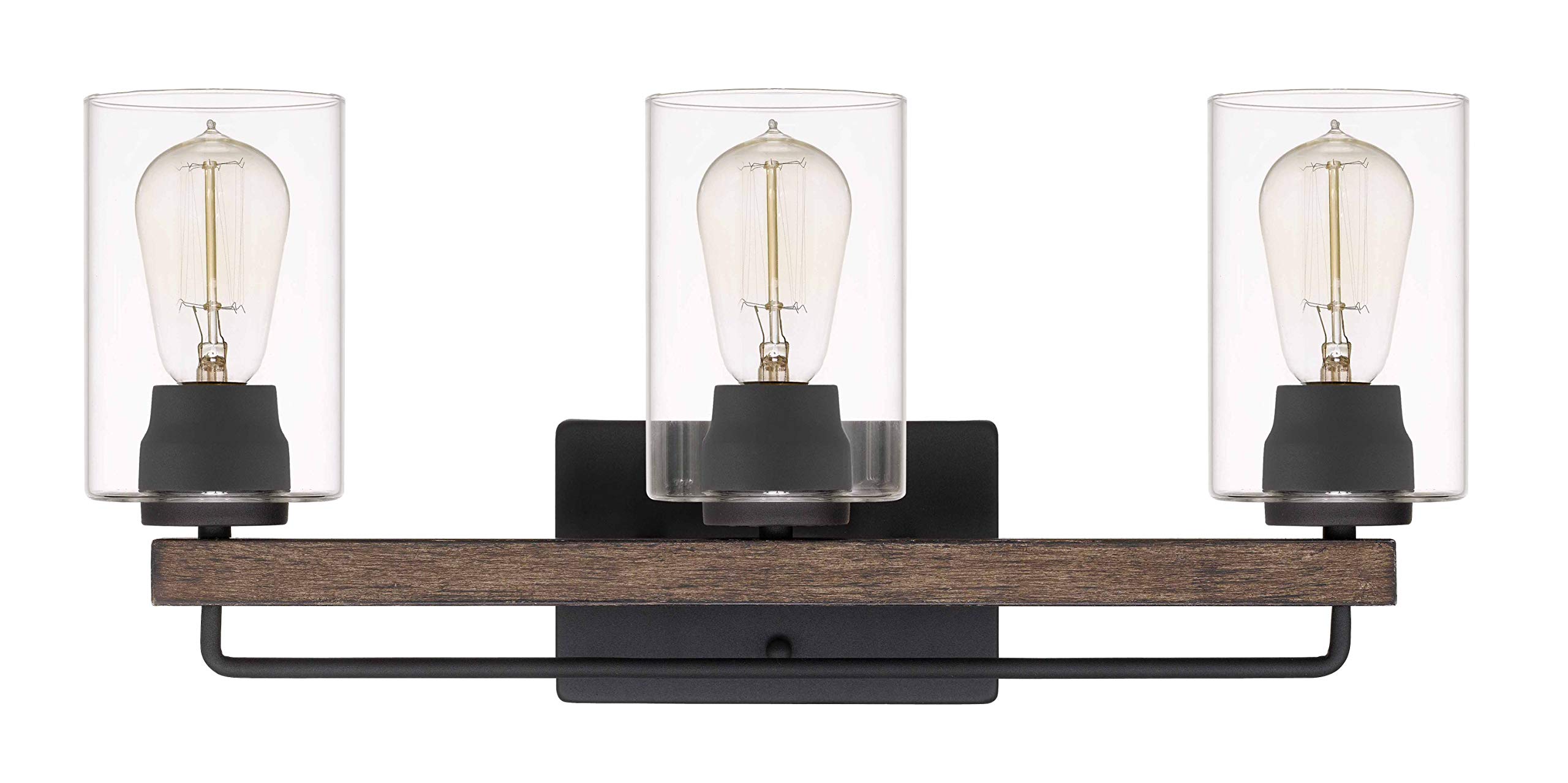 Tawson Amos Modern Farmhouse 3-Light Vanity Light Industrial Wall Sconce Lighting with Clear Glass Shade for Bedroom, Hallway, Kitchen, Mirror, Laundry Room