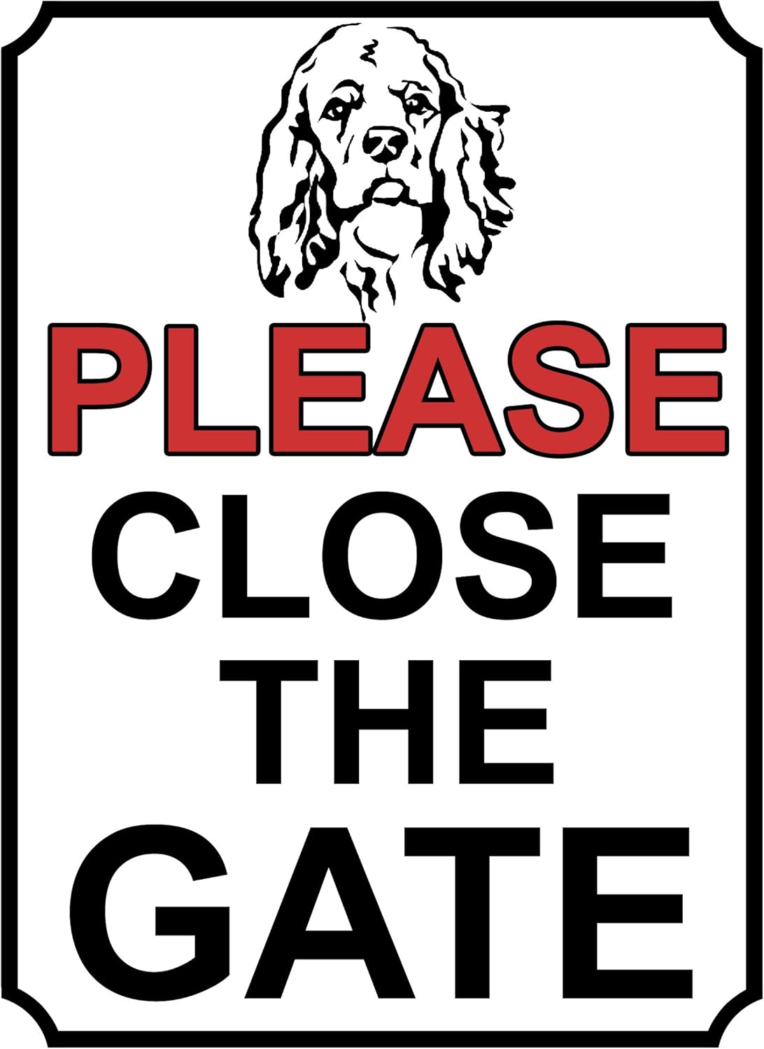 SHAWPRINT PLEASE CLOSE THE GATE DOG THEME METAL SIGN 200MM X 150MM