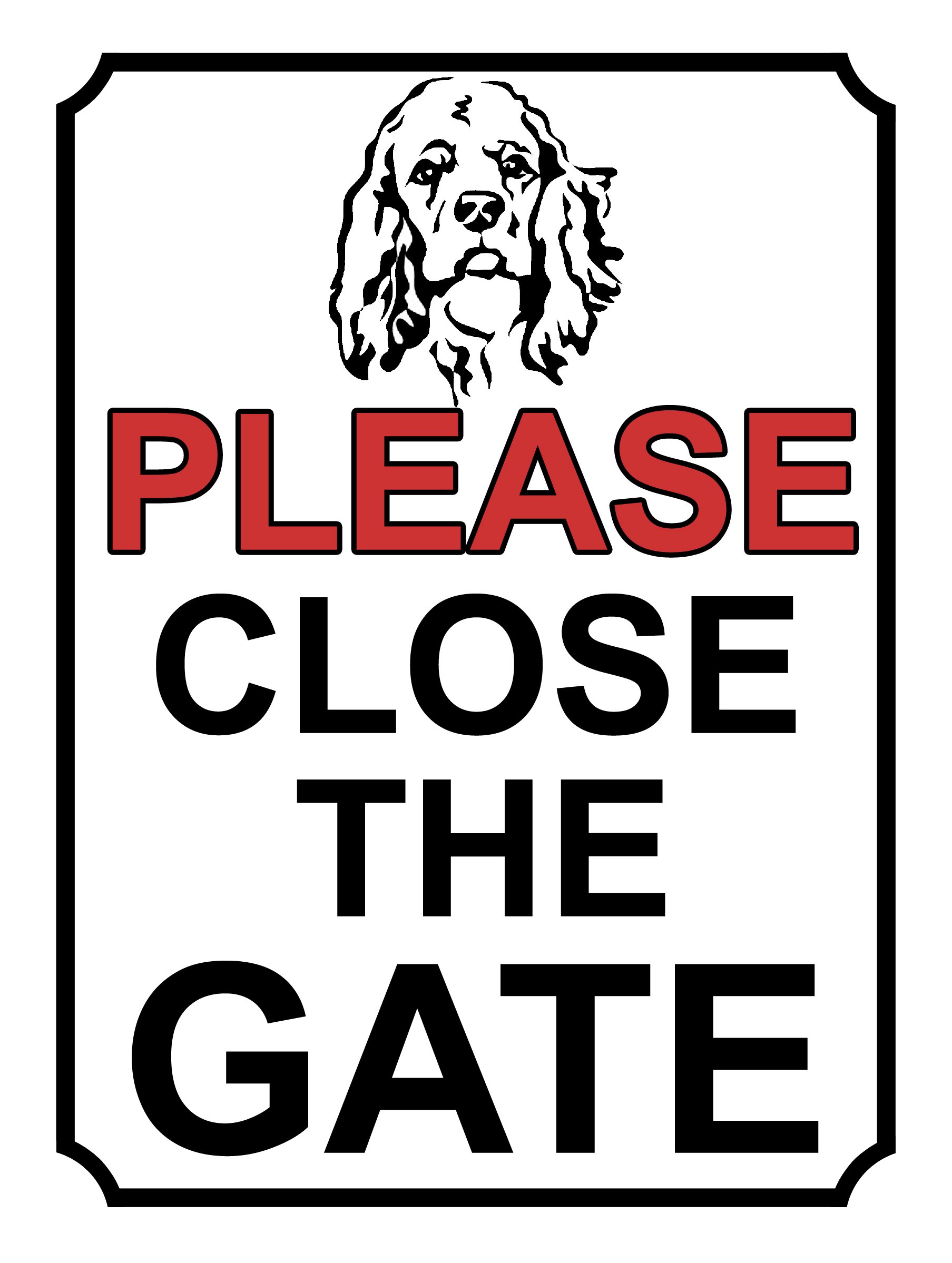 SHAWPRINT PLEASE CLOSE THE GATE DOG THEME METAL SIGN 200MM X 150MM (401H1)