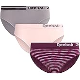 Reebok Womens Bikini Underwear - 3 Pack Soft Stretch Performance Tag Free Briefs Bikini Panties Seamless Underwear for Women