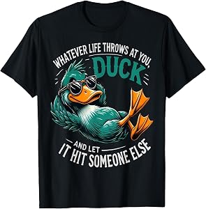 Sarcastic Duck Sunglasses Funny Graphic Tee Novelty Gift T-Shirt