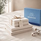 MEISHANG 1000TC Egyptian Cotton Sheets Queen, 16" Deep Pocket | 1000TC Egyptian Cotton Sheets, Sateen Weave, Ultra Soft &amp; Breathable, OEKO-TEX Certified