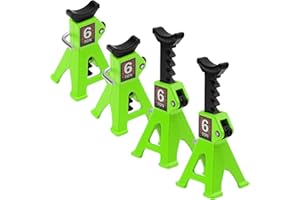 SHARE GOO 4Pcs ShareGoo 1/24 RC Scale Toy Decoration Metal RC Mini Toy Jack Stands Simulation Compatible with 1/18 1/24 RC Crawler SCX24 AX24 TRX4M FCX24 RC Crawler Car (Green)