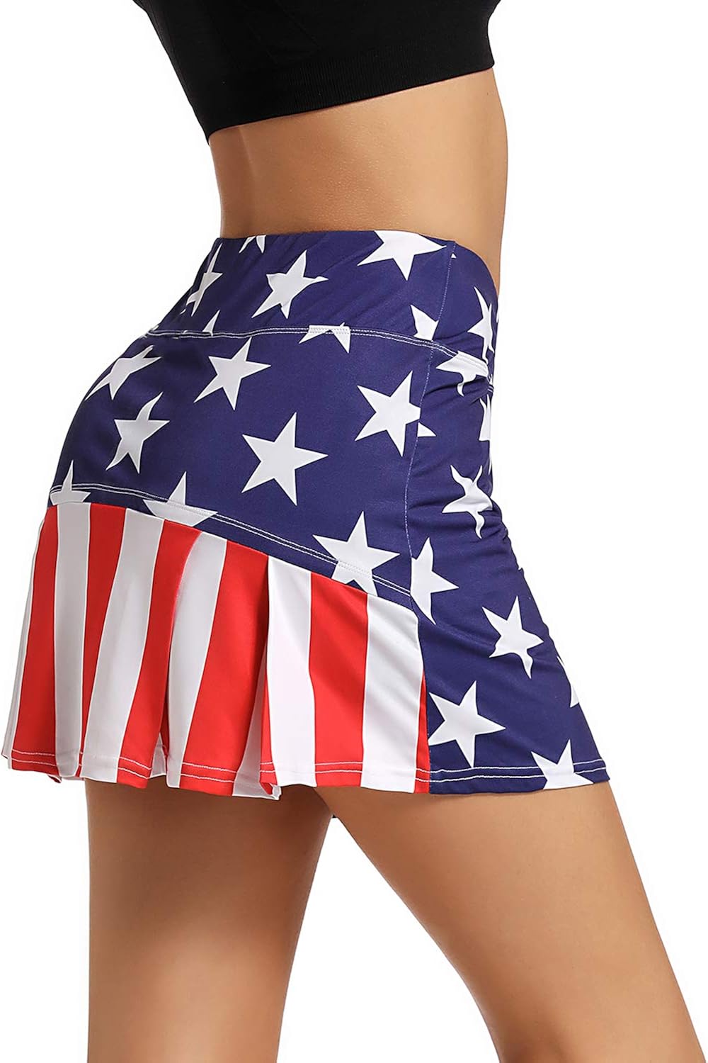 Ibeauti Womens Back Pleated Athletic Tennis Skorts Golf Skirts with 3 Pockets Mesh Shorts for Running Active Workout: Clothing