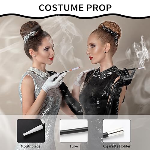 CLESEN 2 Long Cigarette Holders & 4 Fake Puff Cigarettes with Smoke for  Halloween Accessories for Women Costumes Like Cruella Deville, Great Gatsby  Roaring 1920s Flapper Costume Photo Prop,Halloween in Saudi Arabia |