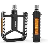 MZYRH Road/Mountain Bike Pedals,Bicycle Pedals with Reflectors,9/16 Lightweight Sealed Bearing Bicycle Flat Pedals for Road Mountain BMX MTB