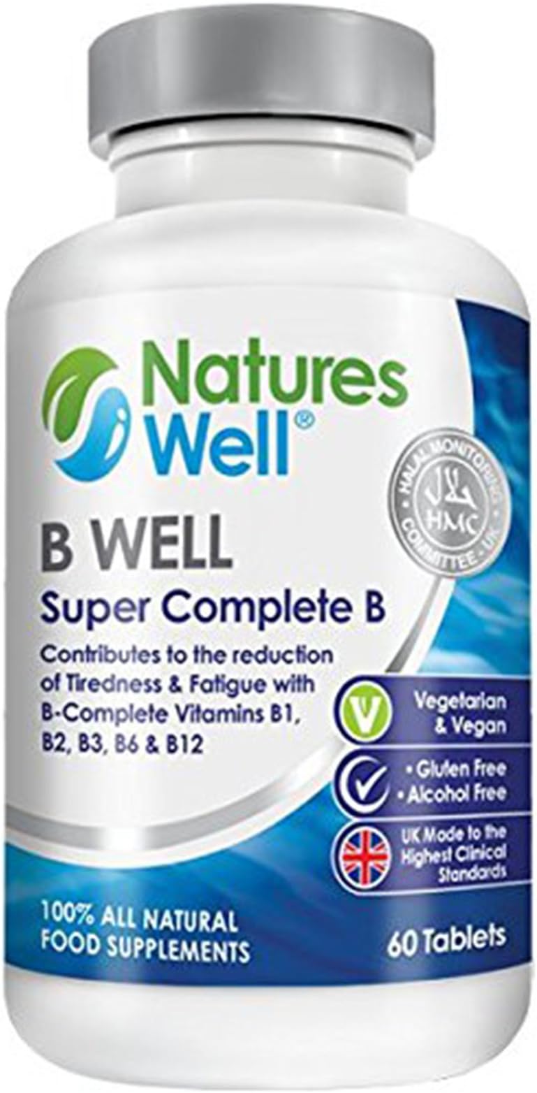 Vegan B Well (Vitamin B Complex) 180 Vegetarian Tablets, Assured Halal & Kosher, Vitamins B1, B2, B3 B6, B12 and Folic Acid & Biotin to Help Reduce Tiredness & Fatigue