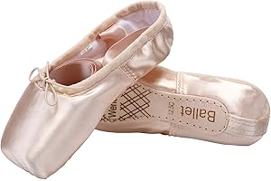 WENDYWU Girls Womens Dance Shoe Pink Ballet Pointe Slippers Ballet Flats Shoes with Ribbons Toe Pads Black Pink Red